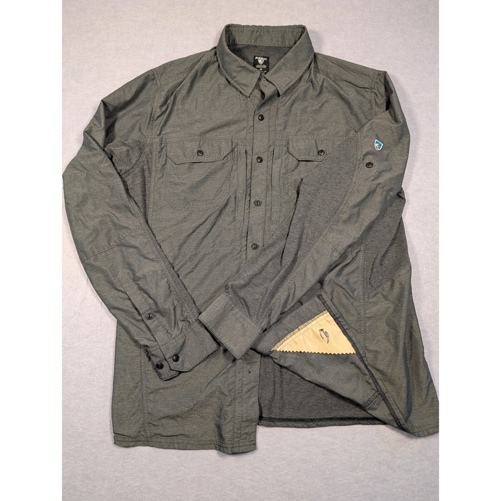 KUHL Airspeed Shirt Mens Medium Gray Long Sleeve Hiking Outdoor 7191 Excellent